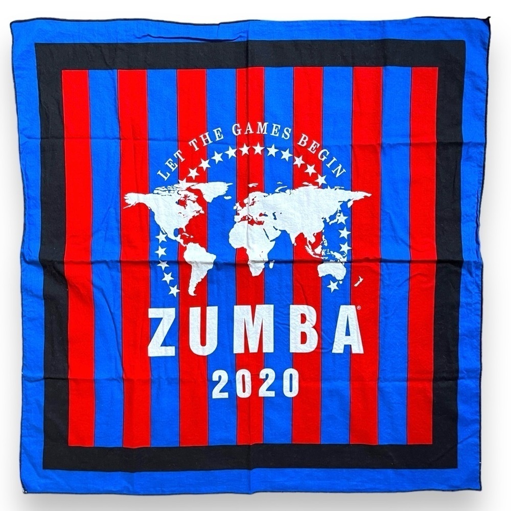Zumba Fitness Zumba Wear 2020 Collectible Bandana Let The Games Begin Red Blue